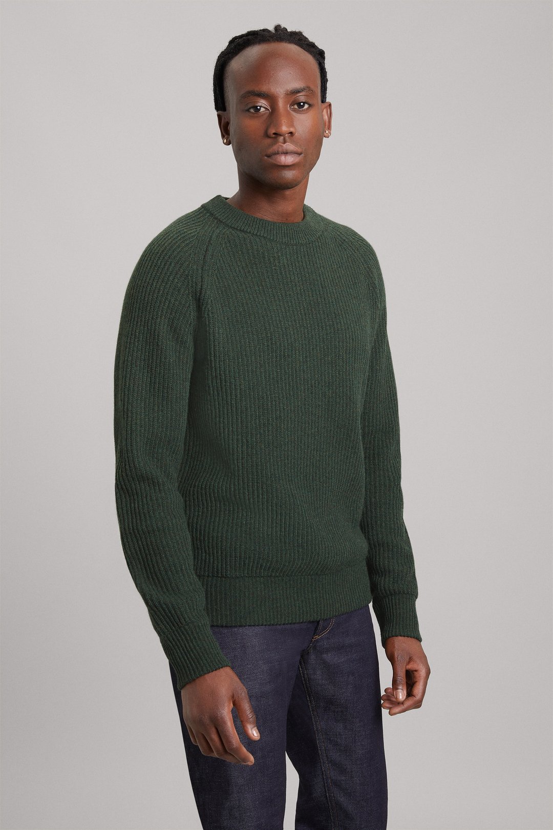 Dark Green Heavy Wool Sweater | 100% Recycled Wool- ASKET