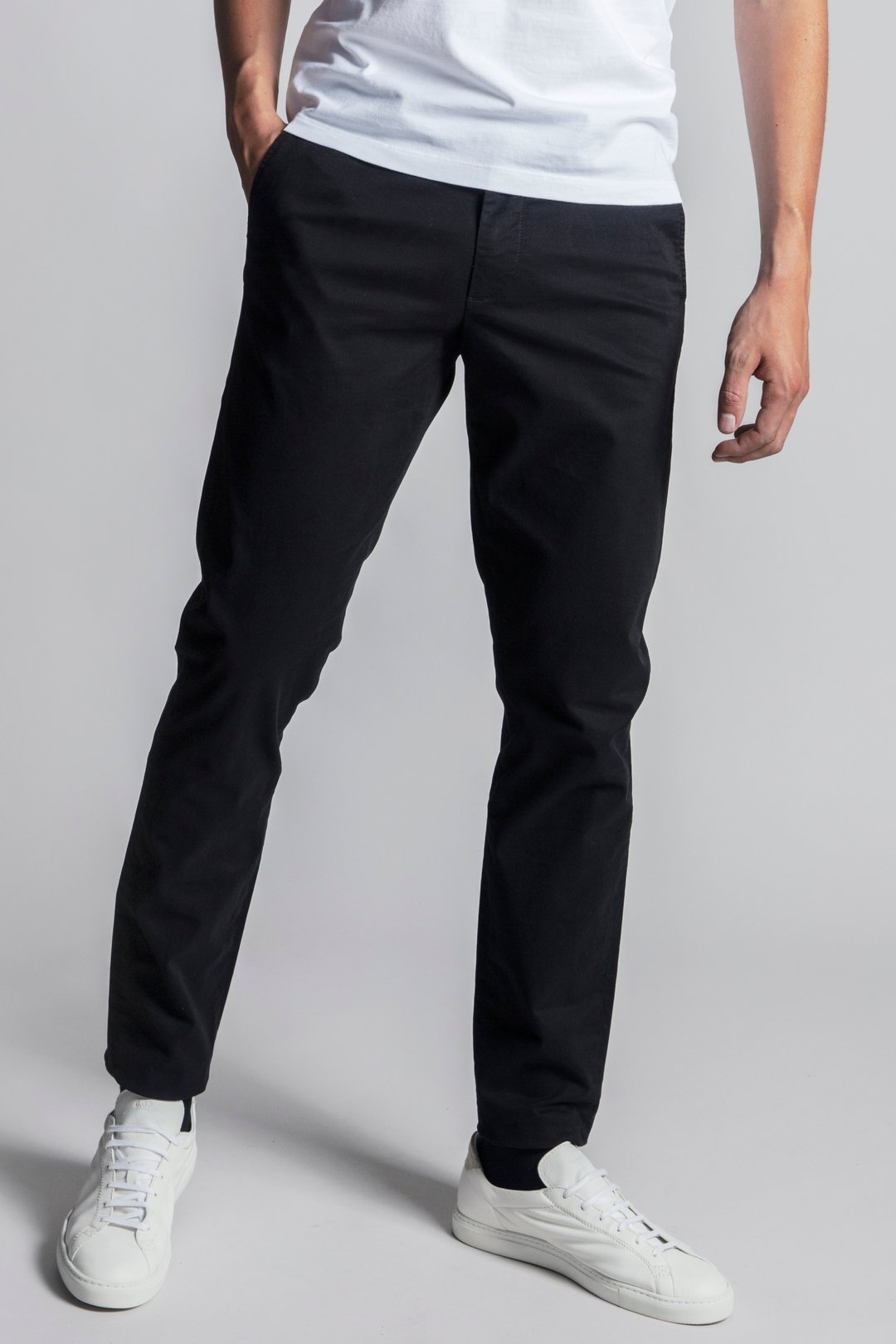 Black Chino | Tapered Cotton Stretch Trouser - ASKET