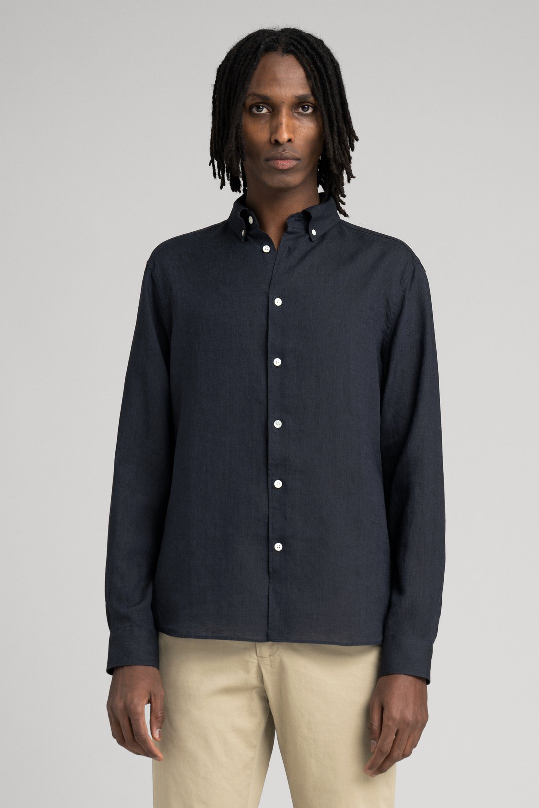 Dark Navy Linen Shirt | Button Down French Linen - ASKET