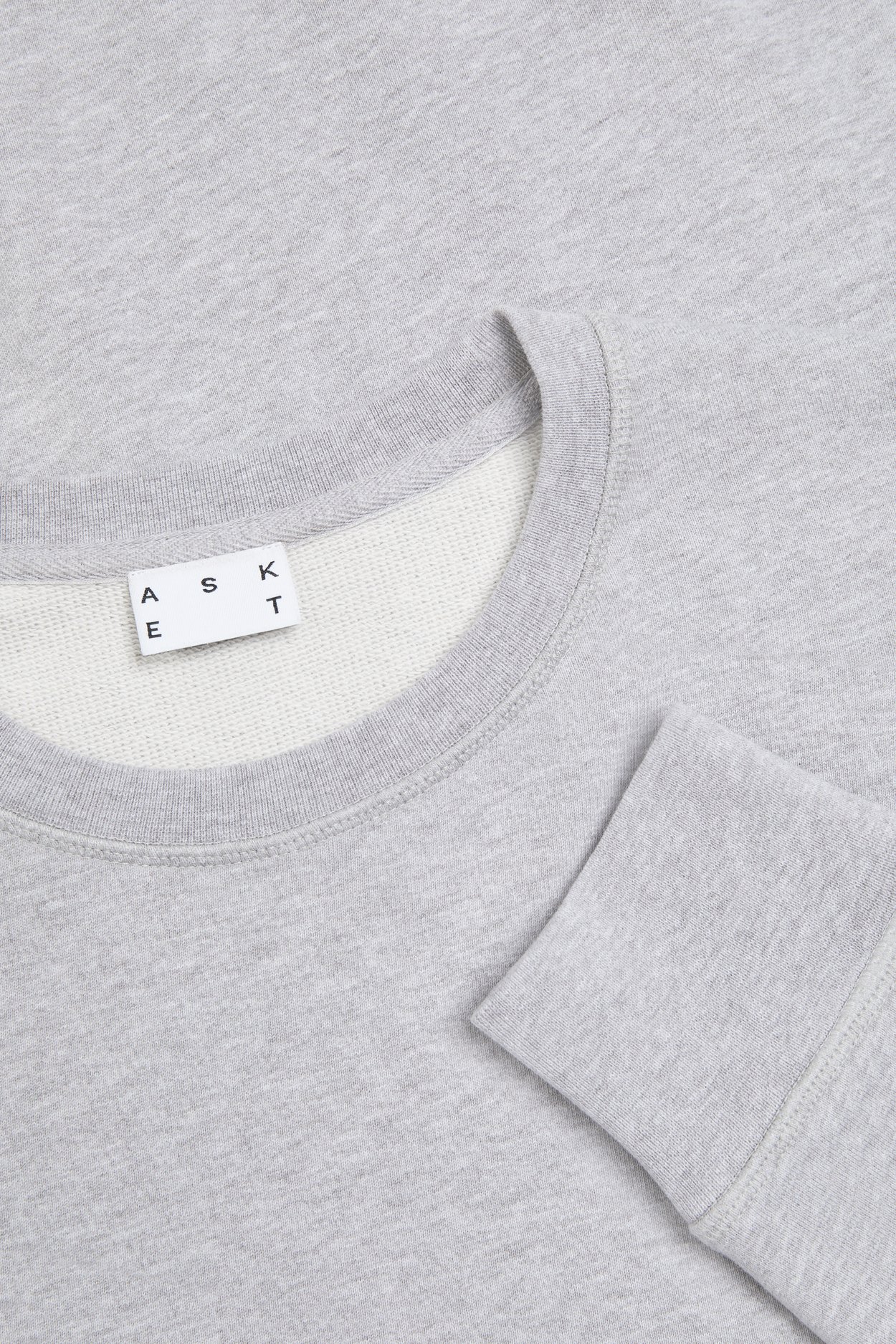 Grey Melange Long Sleeve T-Shirt | Heavy Cotton Crewneck - ASKET
